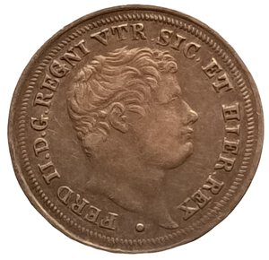 obverse: Regno delle due Sicilie. ½ Carlino 1838. Ferdinando II di Borbone (1830 - 1859). I° tipo. AG 833. Gigante# 174.