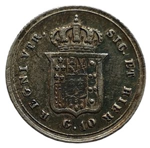 reverse: Regno delle due Sicilie. Carlino 1854. Ferdinando II di Borbone (1830 - 1859). VII° tipo. AG 833. Gigante# 168a.