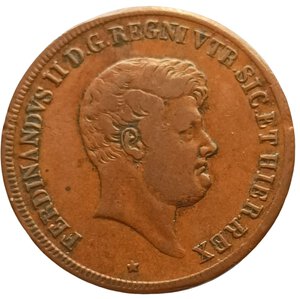 obverse: Regno delle due Sicilie. 5 Tornesi 1847. Ferdinando II di Borbone (1830 - 1859). MOLTO RARA. III° tipo. CU. Gigante# 223.