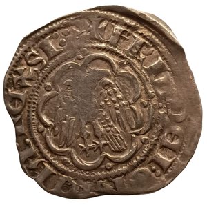 obverse: Sicilia, Messina. Pierreale. Federico IV il Semplice (1355 - 1377). Pierreale. Sigle M M. AG. MIR# 194/17. NE.