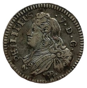 obverse: Regno di Sicilia. ½ Tarì 1708. Filippo V (1701 - 1713). Zecca: Palermo. AG. MIR# 505/3. NE.