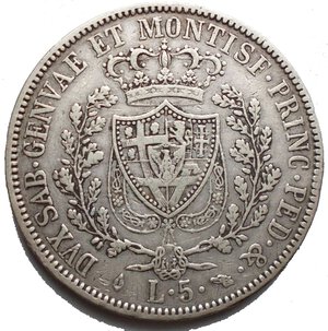 reverse: Carlo Felice 5 lire 1830 T Ag