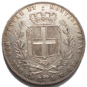 reverse: Carlo Alberto 5 lire 1849 G Ag Buon esemplare