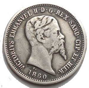 obverse: Casa Savoia. Vittorio Emanuele II. 1849-1861. 50 centesimi 1860 M. AG. Pag. 427. Mont. 102. 