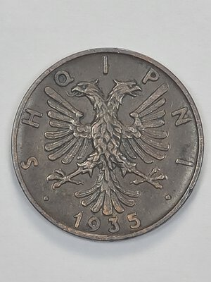 reverse: 2 QUINDAR 1935 ALBANIA SPL (NC)