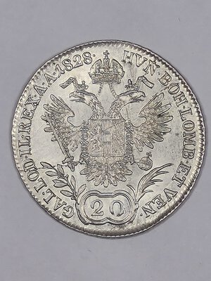 reverse: 20 KREUZER 1828 AUSTRIA BB/SPL 