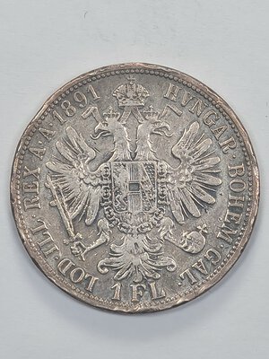 reverse: 1 FIORINO 1891 AUSTRIA MB