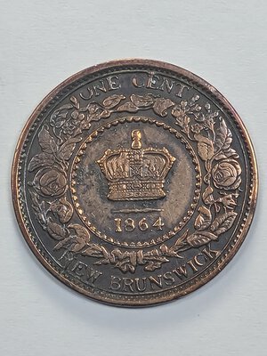 reverse: 1 CENT 1864 CANADA MB (NEW BRUNSWICK)