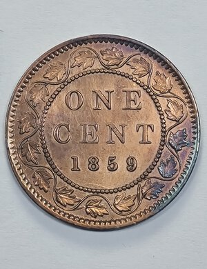 reverse: 1 CENT 1859 CANADA SPL/QFDC