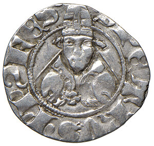 reverse: (L ) Aquila. Ludovico I d’Angiò pretendente (1382-1384). Bolognino AG gr. 0,97. CNI 4. MEC 14, 724. D’Andrea-Andreani 3. MIR 49. Raro. Buon BB