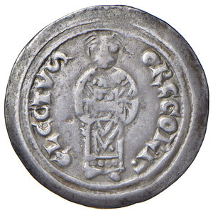 obverse: Aquileia. Gregorio di Montelongo (1251-1269). Denaro (1252) AG gr. 1,08. Bernardi 17. MIR 14. MEC 12, 838 (I emissione; prima del 1256). Raro. BB