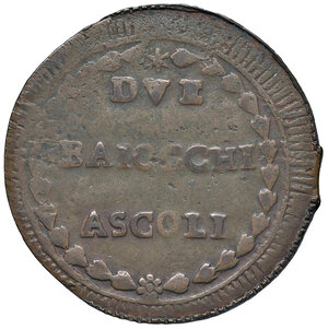 reverse: Ascoli. Repubblica Romana (1798-1799). Da 2 baiocchi CU gr. 17,75. Muntoni 28 var. II. Mazza pagg. 94-95. Bruni 12. MIR 2894/4. Ex listino a prezzi fissi Kunst und Münzen 70/1995, 817 e asta VL Nummus 7/2017, 1136. Molto rara. q.BB