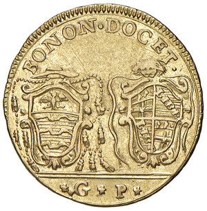 reverse: Bologna. Pio VI (1775-1799). Doppia 1789 AV gr. 5,45. Muntoni 180b. Berman 3023. Chimienti 1000. MIR 2812/4. Colpetto sul bordo alle ore 2 del dr., altrimenti buon BB