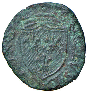 obverse: Carlo VIII re di Francia (1495). Cavallo AE gr. 1,77. D’Andrea-Andreani 31. MIR –. Tipo con scudo striato al dritto di rarissima apparizione sul mercato. Rarissimo. BB