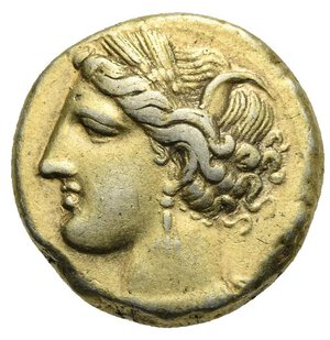 obverse: ZEUGITANIA. Carthage. Circa 280-270 BC. Stater (Electrum, 18.40mm, 7.43). Head of Tanit to left, wearing grain wreath, triple-pendant earring and necklace of oblong pendants. Rev. Horse standing to right on single exergual line. Jenkins & Lewis Group VII, 361. Viola, CNP 2.11. Müller II, 48. SNG Cop. 988. E. Acquaro, Le monete puniche del Museo Nazionale di Cagliari, 1974, 416-420. Good very fine. 