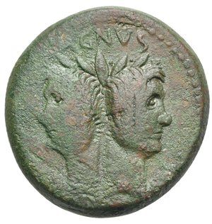 obverse: Sextus Pompeius, circa 45-36 BC. As (Bronze, 31.74 mm, 24.09 g) Uncertain mint in Sicily, issued circa 45/44 BC in the name of Gnaeus Pompeius Magnus. [MA]GNVS (MA linked) above. Laureate head of Janus with features of Pompeius Magnus. Rev. Prow of galley to right decorated with star, PIVS above, [IMP] below in exergue. Crawford 479/1; Sydenham 1044a; Sear 336; RPC I, 671. Very Fine.