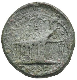reverse: CILICIA. Anazarbus. Severus Alexander, 222-235. Tetrassarion (Bronze, 30.88 mm, 16.79 g) Dated CY 249 (= 230/1) ΑΥΤ ΚΜ ΑCЄ AΛЄΞΑΝΔΡΟΥ Laureate, draped and cuirassed bust of Severus Alexander right. Rev. […] Exastyle temple viewed in prospective, shield or wreath inside tympanum, [Є]T ΘΜC (date) in exergue. Ziegler 625 (Vs7/Rs36); SNG France - ; SNG Levante 1461 (same obverse die). Reverse slightly off center, otherwise, nearly very fine. Extremely rare.

