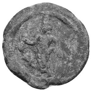 reverse: EGYPT. Antinoopolis. Circa 2nd-3rd centuries AD. Tessera (Lead, 21.80 mm, 3.83 g). Struck circa 130-144. Antinous (as Hermes) wearing clamys, holding caduceus with his right hand, on horseback right. Rev. Khnum (?) standing facing, head left, holding scepter and uncertain object; ram standing left at his feet. Wilding -; Dattari (Savio) 11711 (for obverse type); Koln 3584 (for obverse type); Milne 5418 (for similar reverse possibly depicting Khnum). Grey-brown patina with some light earthen deposits. Very fine. An apparently unpublished reverse type.
From the Iconodule Collection.
Ex CNG, E-Auction 427, lot 396. Ex CNG E-Auction 485, 10 February 2021, lot 328.


