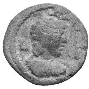 obverse: EGYPT. Antinoöpolis. Circa 2nd-3rd centuries. Tessera (Lead, 21 mm, 3.65 g, 10 h). Year 2  of Antinoopolis era = 131/132 AD. L - B (date) Draped bust of Antinous to right, wearing hem-hem crown. Rev. Nike advancing left, holding wreath in her right hand and palm frond in her left. Dattari (Savio) 11654. Emmett 4291. D. Wilding: Tokens of Antinous from the Roman Province of Egypt, in: A. Crisà, M. Gkikaki and C. Rowan (eds.): Tokens, Culture, Connections, Communities. London 2019, 2 (ΘⲰ behind bust). Minor surface cracks, otherwise, About Very Fine.
From the Rhakotis Collection, formed in the 1960s and 1970s.
Ex Leu Web Auction 16, 22-25 May 2021, lot 2663.

