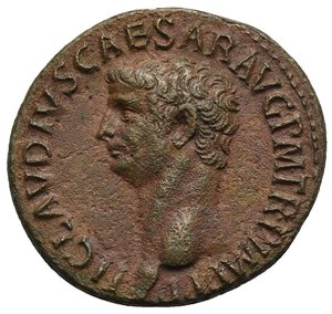 obverse: Claudius, 41-54. As (Bronze, 29.30 mm, 10.85 g) Rome, 50/54. TI CLAVDIVS CAESAR AVG P M TR P IMP P P. Bare head of Claudius left. Rev. Minerva helmeted and draped advancing right, holding shield in the left hand and hurling spear in the right hand. S C to left and right. RIC I, 116; BMC 206; Cohen 84. Nice portrait. Very Fine. 

