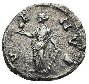 reverse: Faustina Junior, Augusta, 147-175. Denarius (Silver, 19.00 mm, 3.70 g), Rome. Circa 147-150. FAVSTINAE AVG PII A[VG FIL] Draped bust of Faustina II to right, her hair bound with pearls. Rev. V E NVS Venus standing facing, head left, holding apple in her right hand and rudder in her left. RIC III (Antoninus Pius), 517c. Cohen III, 158, 266. BMCRE IV, (Antoninus Pius), 162, 1067. Toned and with a very fine youthful portrait. Good Very Fine.


