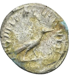 reverse: Gallienus, 253-268. Antoninianus (Silver, 22.90 mm, 3.83 g). Mediolanum mint, 260-261. GALLIENVS AVG Radiate and cuirassed bust right. Rev. LEG III ITAL VII P VII F Stork standing right. RIC 341. Cohen 494. Some deposits, otherwise, nearly very fine.
From a Swiss collection acquired before 2005.

