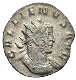 obverse: Gallienus. AD 253-268. Antoninianus (Billon, 21mm, 3.86 g). Mediolanum (Milan) mint. Issue 2(2), AD 260-1. GALLIENVS AVG Radiate and cuirassed bust right. Rev. LEG · I · ITAL VI P VI F, Boar standing right. MIR 36, 986r var. (rev. legend); RIC V (joint reign) 320 var. (same); Cunetio 1443 var. (same). Very fine.
Ex  Bankhaus H. Aufhäuser, 9 October 1990, lot 648 (with ticket). Good Very Fine.