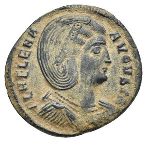 obverse: Helena, Augusta, 324-328/30. Follis (Bronze, 19,82 mm, 2,41 g), Thessalonica, 326-328. FL HELENA AVGVSTA Diademed and draped bust of Helena to right. Rev. SECVRITAS REI PVBLICE / SMTSЄ Securitas, veiled, standing front, head to left, holding branch in her right hand. RIC 159; LRBC 823. Good Very  Fine.
