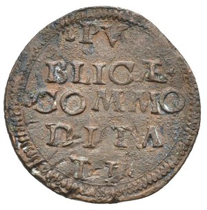 reverse: PESARO. Giovanni Sforza, Lord of Pesaro, 1489-1510. Soldo. (Rame, 21.28 mm, 2.71 g). IOANNES SFORTIA PISAVRI DO Armoured bust right with long hair and pointed beard; below the cut of the bust, two small stars. Rev. PV BLICAE COMMO DITA TI In the field on five lines. CNI 92. Very Fine.