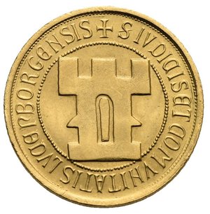 reverse: LUXEMBOURG. Charlotte, 1919-1964. Commemorative 20 Francs 1963 (Gold, 21 mm, 6,45 g) 1000th anniversary of the founding of Luxembourg. CHARLOTTE GRANDE DUCHESSE DE LVXEMBOURG 1963 Head right. Rev. + S IVDICIS ET COMVNITATIS LVCENBORGENSIS Tower with 3 battlements. KM. X. M2b; Weiller 84. Extremely Fine.