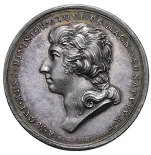 obverse: Luigi Lodovico Marchesi, 1754-1829, Milanese castrato singer. 1791 silver medal minted in Rome for a performance at the Teatro Venier in Venice. By Giovanni Hamerani. (Silver, 31.55 mm. 10.09 g).  A(LOYSIO) M(ARCHESI) CVI MENS DIVINIOR ATQVE OS MAGNA SONATVRVM – G(IOVANNI) HAMERANI F(ECIT). Bust to left. Rev. ALOYS(IVS) MARCHESI FORMA EGREGIVS INGENIO PRAESTANS CANTV VNICVS VENETIIS IN THEATRO VENERIO EGIT AN(NO) MDCCXCI VTINAM QVOTAN(N)IS. Inscription in nine lines, with star at top and bottom, within laurel wreath. Voltolina P., La storia di Venezia attraverso le medaglie n. 1736 (this medal); The collection of Medals of Musicians formed by Paul Niggl, lot 1251. Glossy patina of old collection. About uncirculated. Rare. 
Ex The Serenissima Collection III, Arsantiqua 11 Dicember 2003, lot 163 and Astarte XIX, 6 May 2006 lot 562.
Marchesi achieved extraordinary fame throughout Europe thanks to her talent and the female voice derived from emasculation. He made his opera debut in 1774 in Rome, playing a female role. In 1782, he became a musician for Victor Amadeus III, King of Sardinia, with a salary of 1500 lire. He performed in the main Italian theatres as well as in St Petersburg, Vienna and London, where he reached the height of his fame, being proclaimed the greatest singer of his time. In 1796 Marchesi refused to sing for Napoleon when the latter entered Milan.