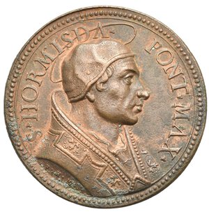 obverse: Hormisda, Pope, 514-523. Medal of restitution (Bronze, 38.00 mm, 19.30 g), by Philipp Heinrich Müller. S HORMISDA  PONT MAX Bust of the Pope to right; on the shoulder cut, P H M. Rev. Inscription on seventeen lines. A. Modesti, CNORP I, 47, 52-17. Some small spots of corrosion. Good very fine.
Medal minted from the papal restitution series, comprising 255 medals, made in Nuremberg between 1700 and 1745 by the Governor of the Franconian Mint Caspar Gottlieb Lauffer.
