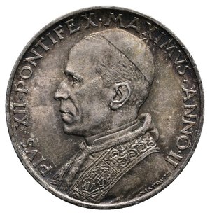 reverse: VATICANO - Pio XII - 5 Lire argento 1940 FDC 