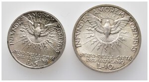 obverse: VATICANO - SEDE VACANTE 1939 - Coppia 5 e 10 Lire FDC