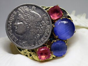 obverse: ANELLO base in ottone placcato argento fatto a mano. 5 Franchi Argento Repubblique 1849