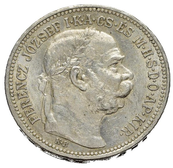 UNGHERIA (Austria). Francesco Giuseppe I (1848-1916). 1 korona 1894 Ag ...