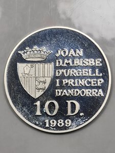 obverse: 10 DINARI 1989 ANDORRA FS