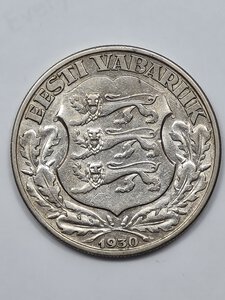 obverse: 2 KROONI 1930 ESTONIA BB+ (NC)