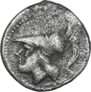 obverse: Northern Apulia, Arpi. AR Triobol, 215-212 BC