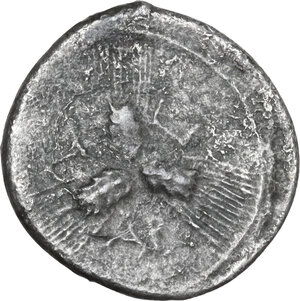reverse: Northern Apulia, Arpi. AR Triobol, 215-212 BC