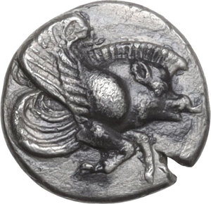 obverse: Ionia, Klazomenai. AR Obol, 5th century BC