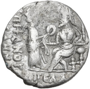 reverse: Kings of Parthia.  Vologases IV (147-191).. AR Tetradrachm, Seleukeia on the Tigris mint