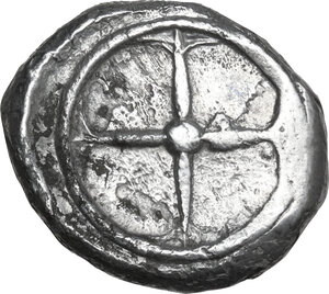 reverse: Southern Apulia, Tarentum. AR Nomos, 480-470 BC