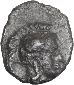 obverse: Southern Apulia, Tarentum. AR Diobol, 325-280 BC