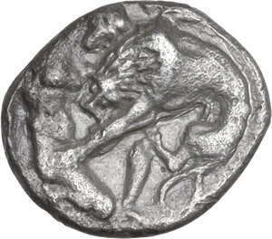 reverse: Southern Apulia, Tarentum. AR Diobol, 325-280 BC