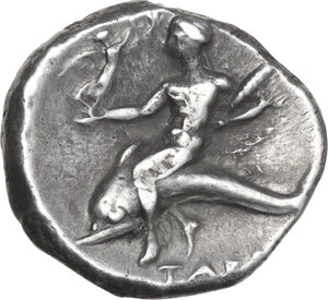 reverse: Southern Apulia, Tarentum. AR Nomos, 272-240 BC