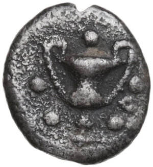 obverse: Southern Apulia, Tarentum. AR Obol, 280-228 BC