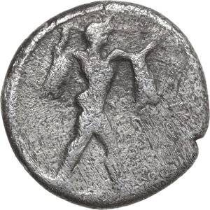 obverse: Lucania, Poseidonia-Paestum. AR Diobol, 445-420 BC