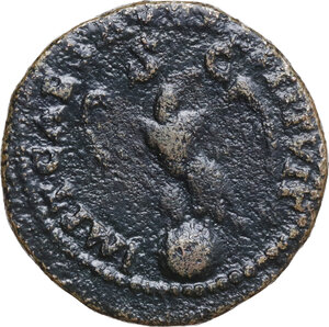 reverse: Divus Augustus (died 14 AD).. AE As. Restoration issue under Titus, AD 80-81
