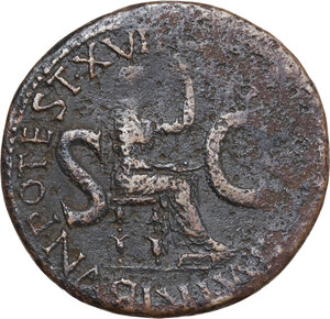 reverse: Tiberius (14-37).. AE As, Rome mint, 15-16